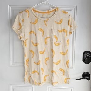 Patagonia Melon Cantaloupe AOP Hiking Outdoor Summer Yellow Shirt Women's Sz M